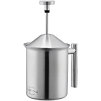 SILBERTHAL Espumador manual de leche capuchino 400ml | Espumadora leche manual | Jarra espumadora leche acero inoxidable…